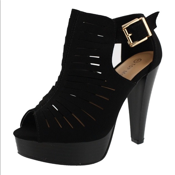 women’s Peep toe platform sandal heel - Picture 8 of 8